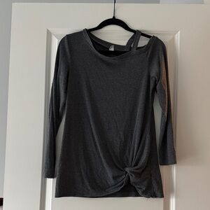 Gray off the shoulder long sleeved top size M